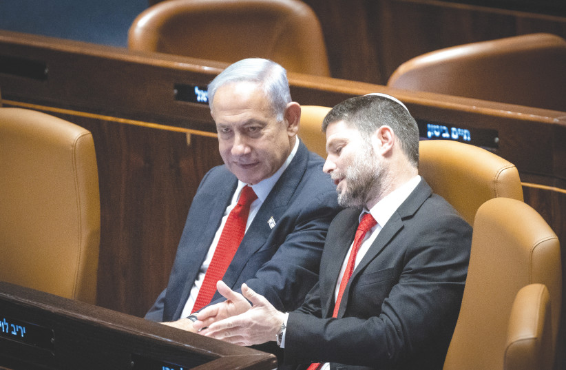  FINANCE MINISTER Bezalel Smotrich articulated positions that put Prime Minister Benjamin Netanyahu into direct conflict with Israel’s neighbors, says the writer. (photo credit: YONATAN SINDEL/FLASH90)