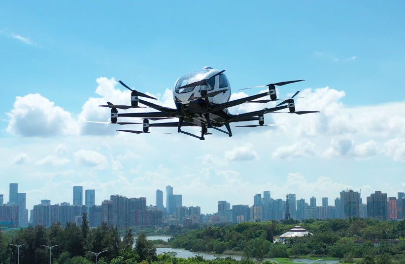  EHANG’S AUTONOMOUS aerial passenger drone. (photo credit: Courtesy IIA)