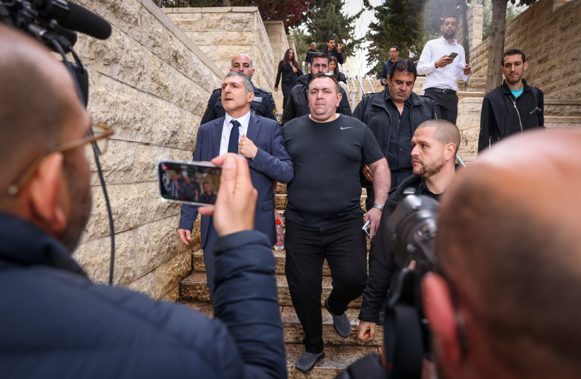  Roman Zadorov seen after his sentence in his re-trial on the murder of Tair Rada, at the District Court in Nazareth, on March 30, 2023. (photo credit: DAVID COHEN/FLASH 90)