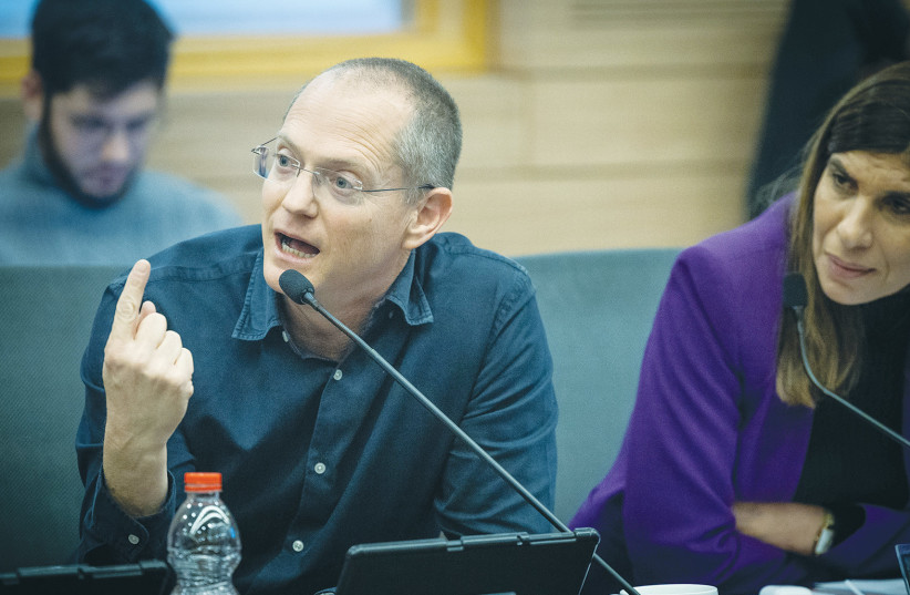  THE WRITER speaks at a meeting of the Knesset Constitution, Law and Justice Committee. (photo credit: YONATAN SINDEL/FLASH90)