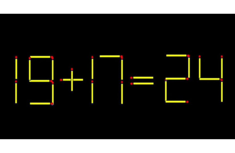  Remove two matches to correct the equation. (photo credit: Tiktok/Maariv)