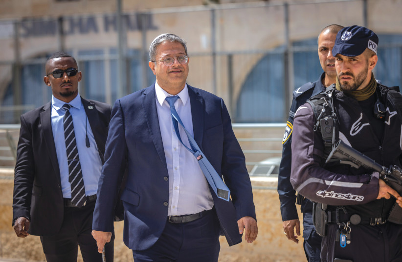 THE SUPREME Court demonstrated its dictatorial control again by ruling that National Security Minister Itamar Ben-Gvir cannot issue direct or indirect operational orders to police forces, the writer argues.  (photo credit: YONATAN SINDEL/FLASH90)