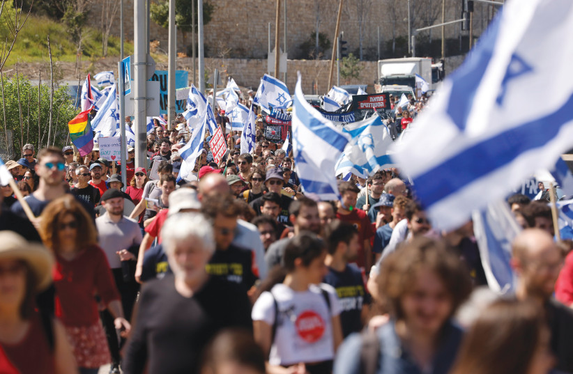  AS A RESULT of the jaw-dropping miscalculations of this Likud-led coalition, a new and powerful camp was created: the pro-democracy camp. This camp will set the tone for years to come. (photo credit: MARC ISRAEL SELLEM/THE JERUSALEM POST)