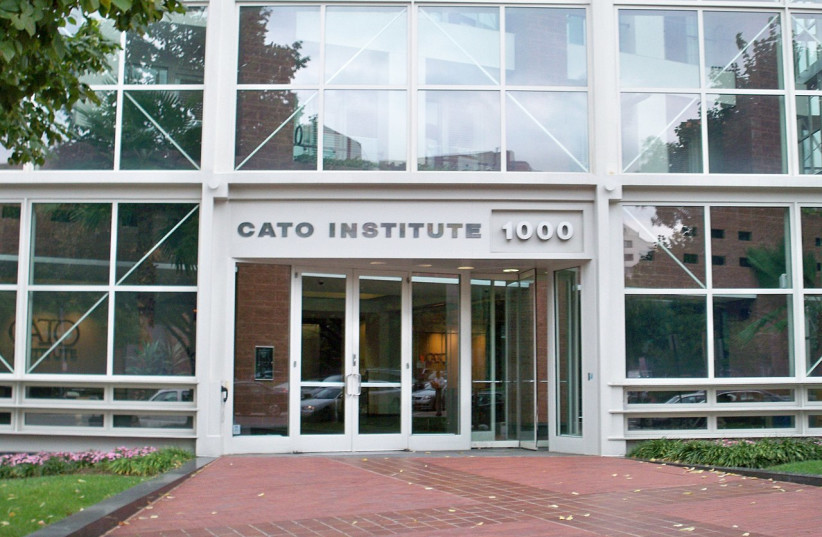  Entrance to the Cato Institute in Washington, DC. (photo credit: Wikimedia Commons)