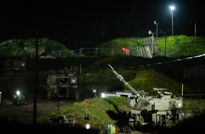 IDF Artillery Corps and Iron dome anti-missile system near the border with Lebanon, in northern Israel, April 6, 2023 (photo credit: AYAL MARGOLIN/FLASH90)