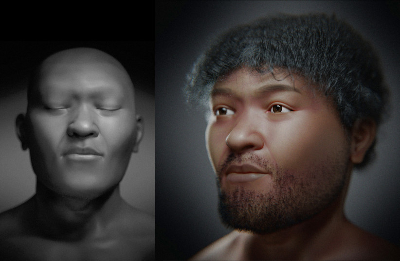  Researchers created two facial approximations of an ancient Egyptian man using photogrammetry.  (photo credit: Moacir Elias Santos and Cícero Moraes/Creative Commons)