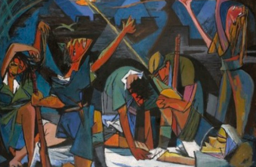  Marcel Janco, Nocturne Death of the Soldier 1949 private collection (photo credit: Institute for Israeli Art)