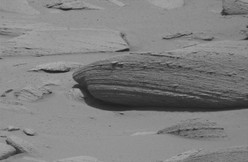  Fishbone-like rock formations in the Gale crater on Mars (photo credit: NASA/JPL-Caltech/MSSS)