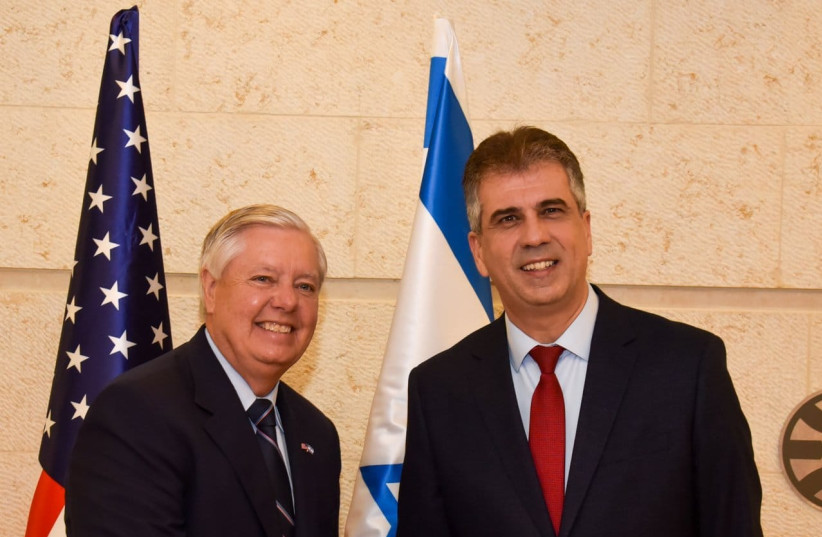   Foreign Minister Eli Cohen and Republican Senator Lindsey Graham. (photo credit: IDAN EDRI/FOREIGN MINISTRY )