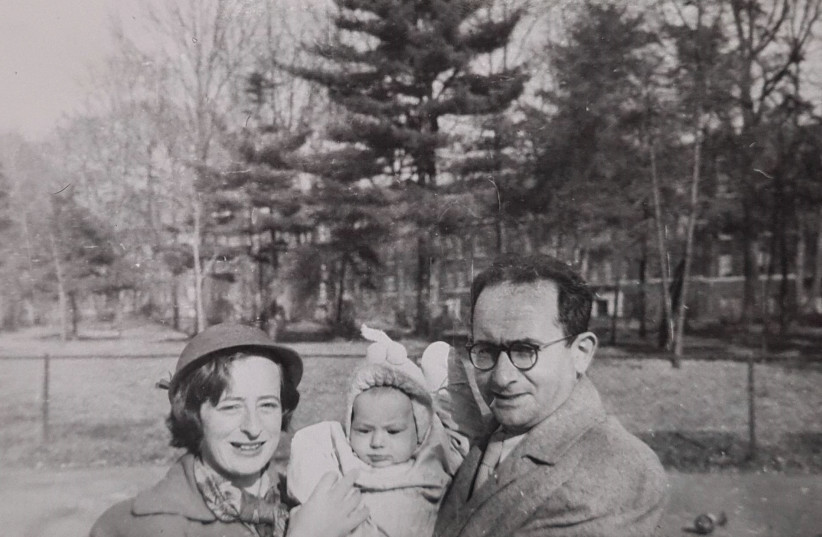  THE WRITER is with her parents, Fania and George Brodsky, in Prospect Park, Brooklyn, in 1952.  (photo credit: BETTY BRODSKY COHEN)