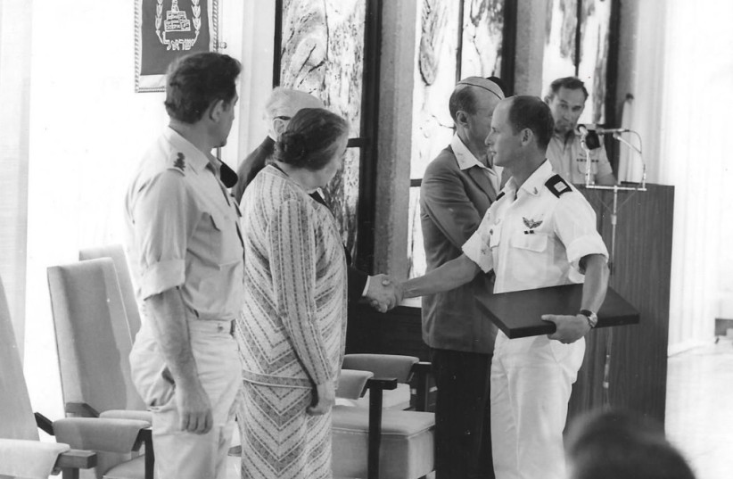  RECEIVING THE Medal of Valor, Israel’s highest military honor, from prime minister Golda Meir on Independence Day 1972. (credit: Ami Ayalon)