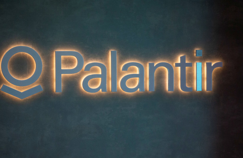  The logo of US software company Palantir Technologies is seen in Davos, Switzerland, May 22, 2022.  (credit: REUTERS/ARND WIEGMANN)