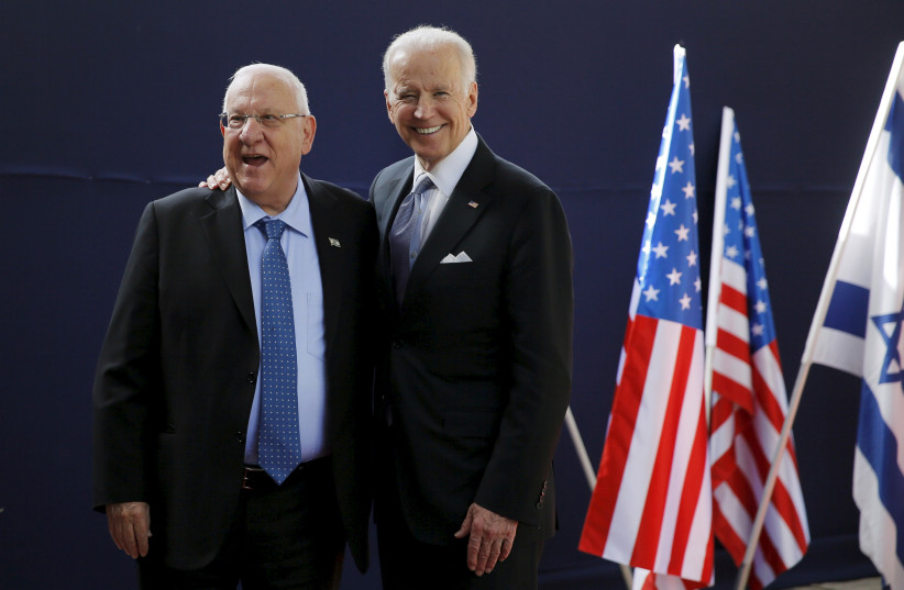  Reuven RIVLIN with US President Joe Biden. (credit: RONEN ZVULUN/REUTERS)