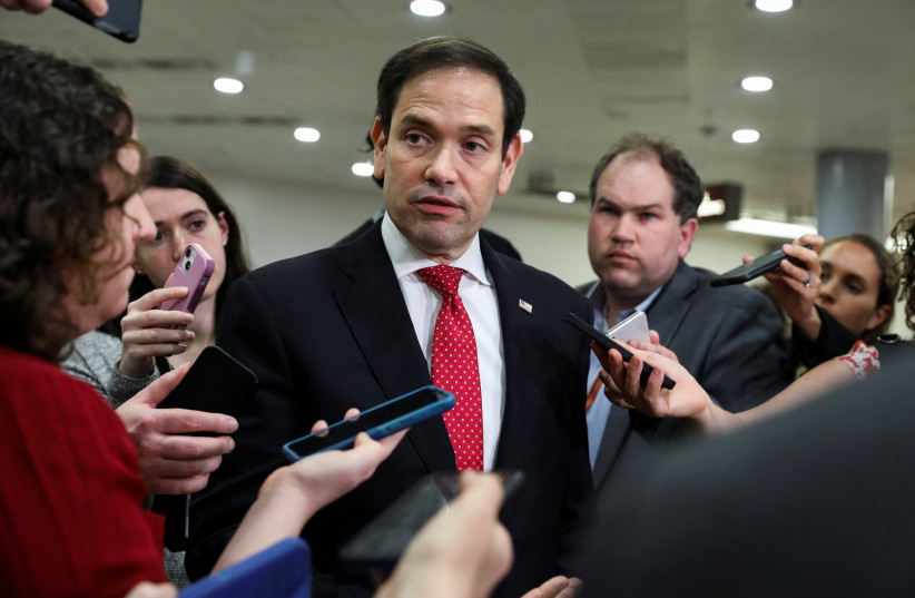  US Senator Marco Rubio (R-FL) speaks to reporters following a closed briefing for all senators to discuss the leak of classified US intelligence documents on the war in Ukraine, on Capitol Hill in Washington, US, April 19, 2023 (credit: REUTERS/AMANDA ANDRADE-RHOADES)