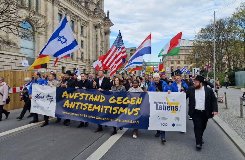 March of Life 2023 in Berlin under the motto "Uprising against Antisemitism!" including MK Matan Kahana. (photo credit: MARCH OF LIFE BERLIN)