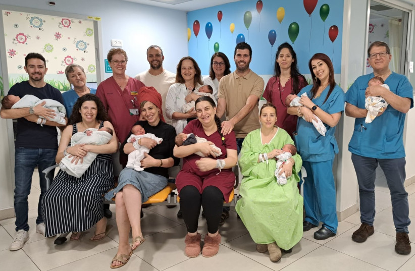  Four sets of twins were successfully delivered within the same 24 hour period in Kfar Saba. (photo credit: MEIR MEDICAL CENTER)