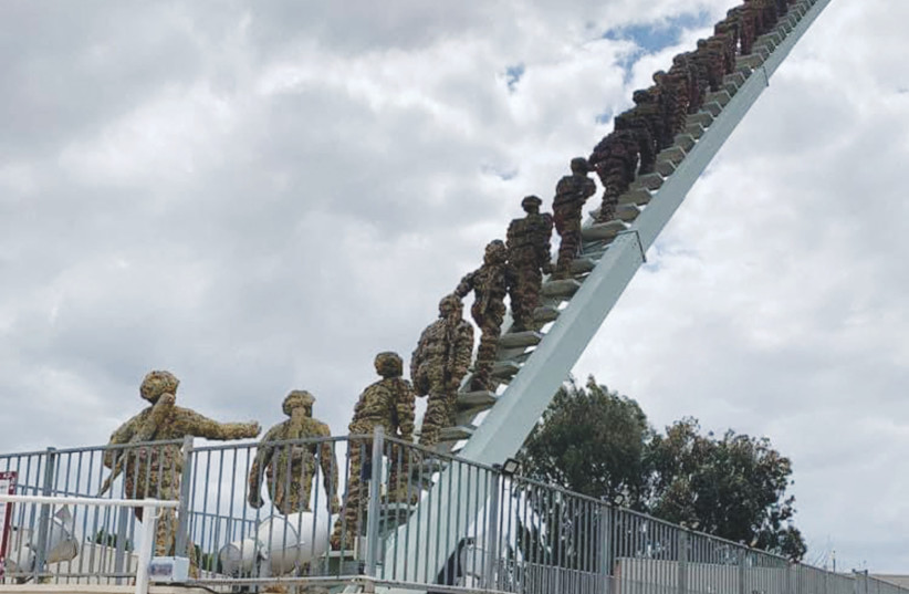  A MONUMENT, ‘All Soldiers Go to Heaven,’ stands at Beit Lid junction near Netanya, the scene of the 1995 bombing attack in which 20 soldiers and one civilian were killed.  (photo credit: ANDREA SAMUELS)