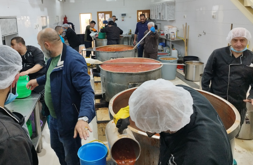  Takiat Ibrahim soup kitchen, Hebron, on the West Bank, April 4, 2023. (photo credit: MOHAMMAD AL-KASSIM/THE MEDIA LINE)