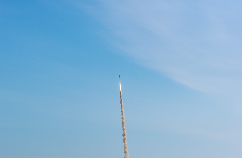 The TEXUS 58 research rocket launched by Sweden Space Corp (SSC), lifts off from the Esrange Space Center in Sweden April 24, 2023 (credit:  Sweden Space Corp (SSC)/Handout via REUTERS)