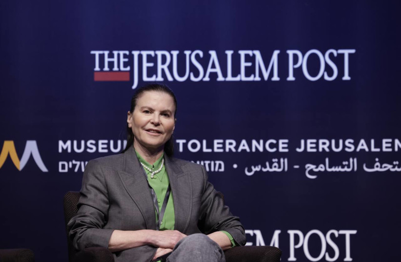  Ofra Strauss, Chairperson of The Strauss Group at the  “Celebrate the Faces of Israel” conference in Jerusalem on Thursday, April 27, 2023. (credit: MARC ISRAEL SELLEM/THE JERUSALEM POST)