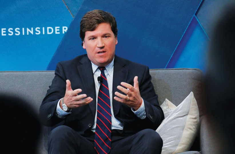  FOX PERSONALITY Tucker Carlson and MK Tally Gotliv – two sides of the same coin?   (credit: FLASH90, LUCAS JACKSON/REUTERS)