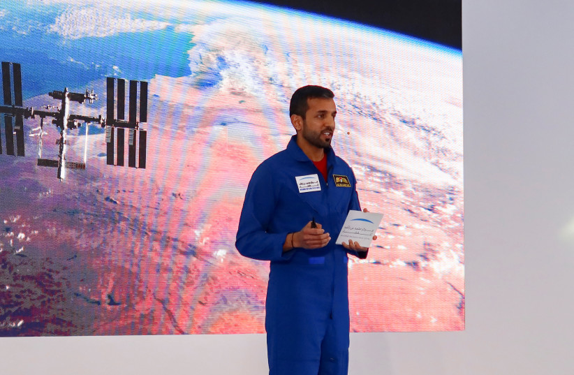  United Arab Emirates's astronaut Sultan AlNeyadi speaks during a news conference ahead of the crew6 astronaut launch on February 26 on a space X falcon rocket in Dubai, United Arab Emirates February 2, 2023. (credit: REUTERS/ABDEL HADI RAMAHI)