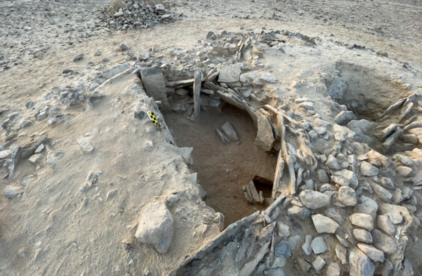 – Excavation of a Neolithic tomb at the Nafūn site, central Oman. Source: A. Danielisová, Inst. of Archaeology of the CAS Prague (credit: Project ARDUQ.)