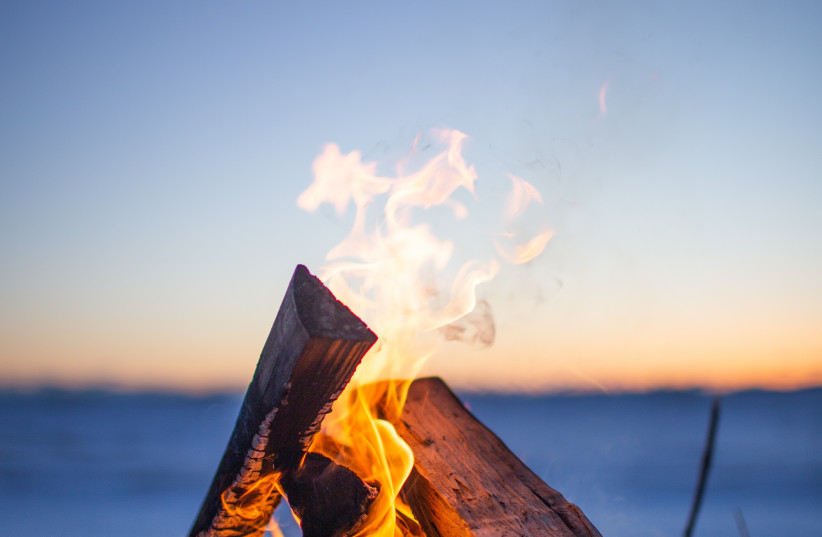  A bonfire for Lag Ba'omer (Illustrative). (credit: Benjamin Deyoung/Unsplash)