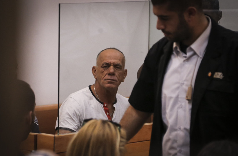  Nisim Alperon, of the third largest crime family in Tel Aviv, seen at the court in Tel Aviv, after being arrested as a suspect in the murder of Felix Abutbul. May 25, 2015. (photo credit: FLASH90)