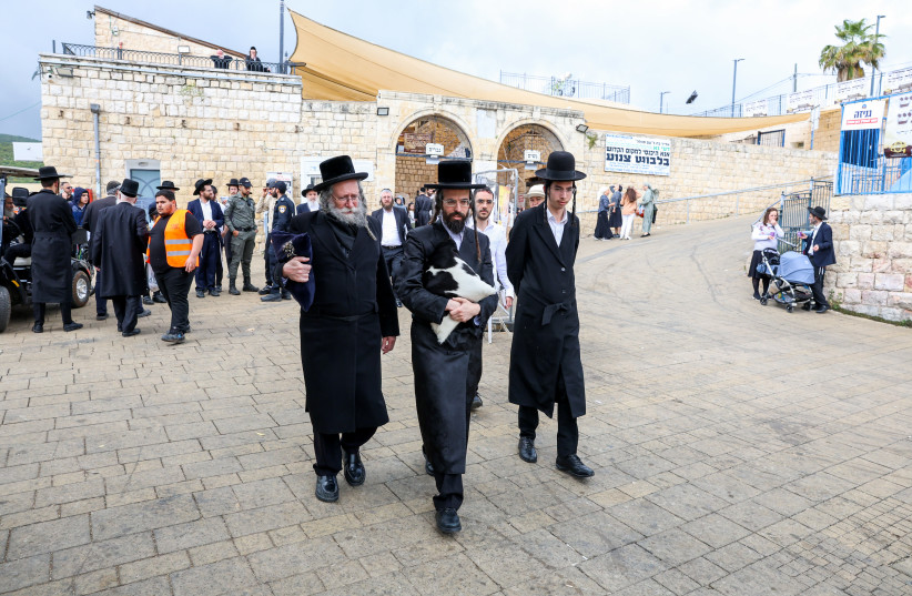 People visit Meron, in northern Israel, before of the Jewish holiday of Lag Ba'Omer on May 7, 2023 (photo credit: David Cohen/Flash90)
