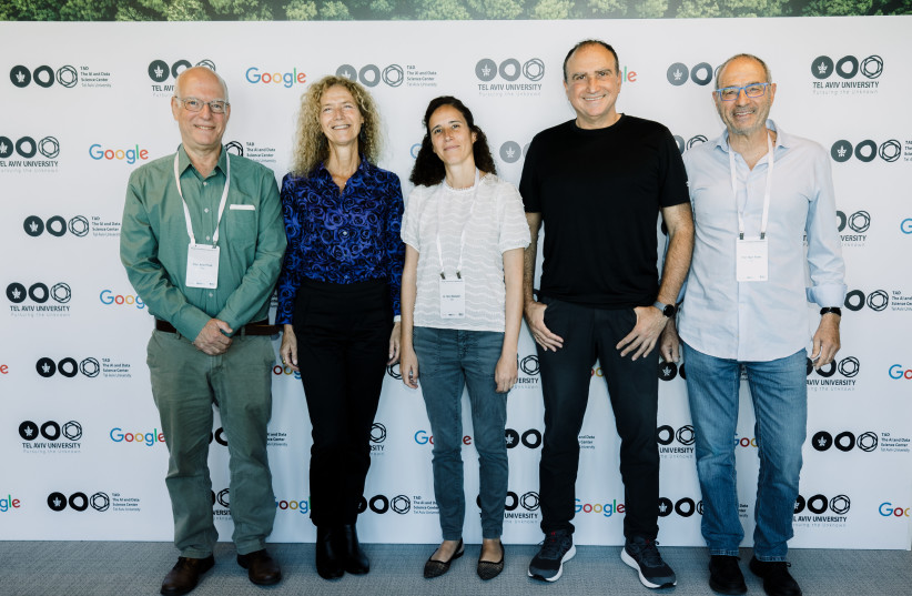  (Left to right): Prof. Ariel Porat, Prof. Tova Milo, Dr. Shiri Stempler, Yossi Matias and Prof. Meir Feder. (credit: Ofra Ron Mazor)