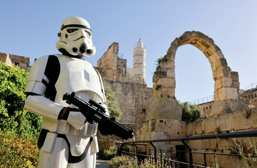  A STORMTROOPER of the 501st Legion poses at the Tower of David. (photo credit: MARC ISRAEL SELLEM)