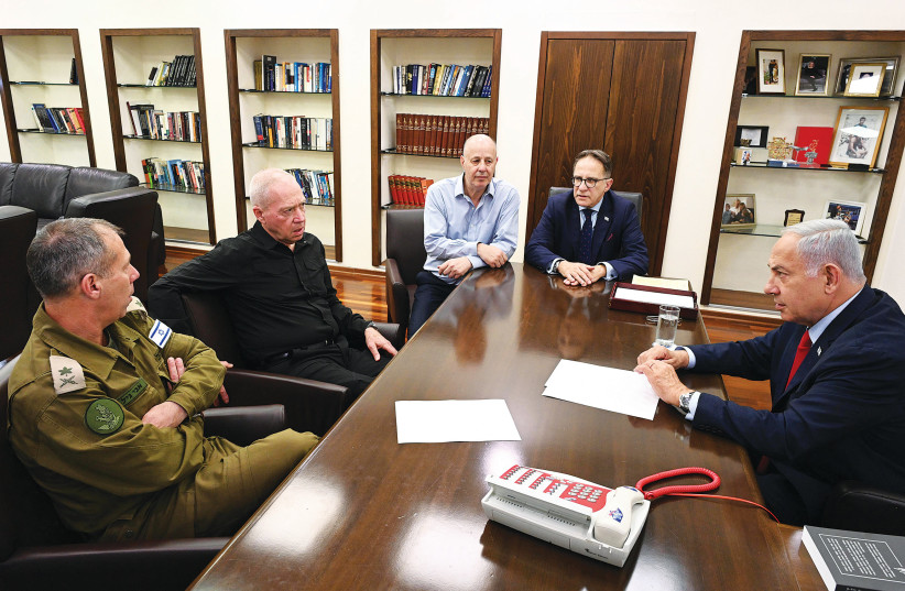  PRIME MINISTER Benjamin Netanyahu holds security consultations on Wednesday amid Operation Shield and Arrow. (photo credit: HAIM ZACH/GPO)