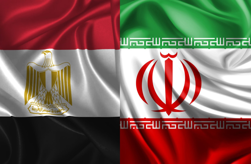  The Egyptian (left) and Iranian (right) flags. (photo credit: PIXABAY)