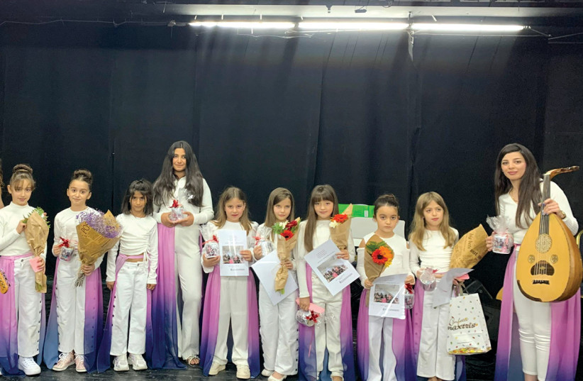 CHILDREN FROM the Elfirdous Choir, from Majdal Shams, participate in a performance of ‘Adiemus’ by Welsh composer Karl Jenkins.