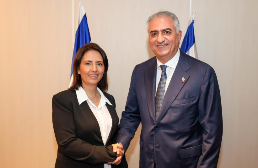  The writer, Gila Gamliel, meets with His Highness Crown Prince Reza Pahlavi, son of the shah of Iran, during his recent visit to Israel.  (photo credit: Ariel Zandberg/GPO)