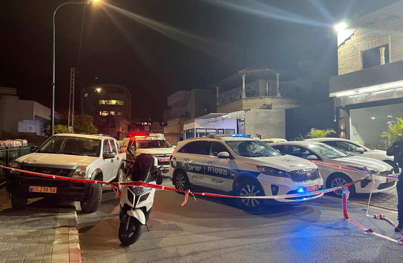  Israel Police vehicles are seen in Kafr Yassif following a deadly shooting in the northern Israeli town on May 19, 2023 (credit: ISRAEL POLICE)