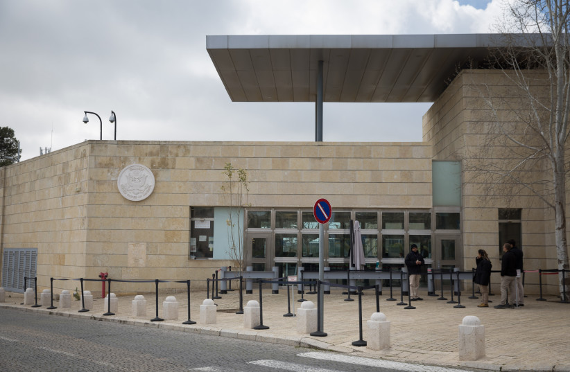  View of the US Consulate in Jerusalem's Arnona neighborhood, Israel. (photo credit: NOAM REVKIN FENTON/FLASH90)
