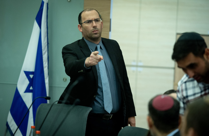  MK Simcha Rothman is seen in the Knesset in Jerusalem, on May 1, 2023. (credit: YONATAN SINDEL/FLASH90)
