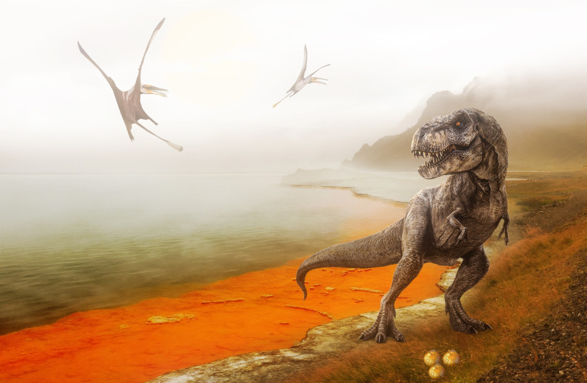  A dinosaur is seen in prehistoric times in this artistic illustration. (credit: PIXABAY)