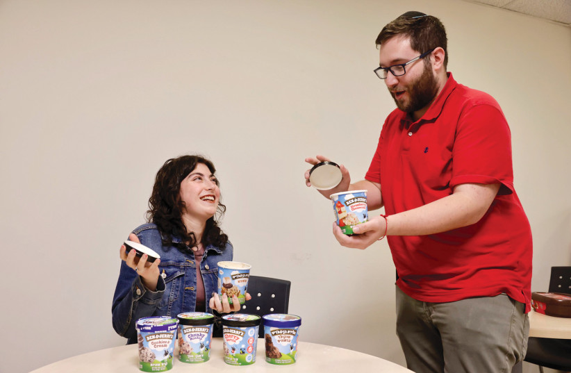  WRITER AARON REICH and ‘Post’ desk manager Ariella Marsden do the serious work of taste testing.  (credit: MARC ISRAEL SELLEM)