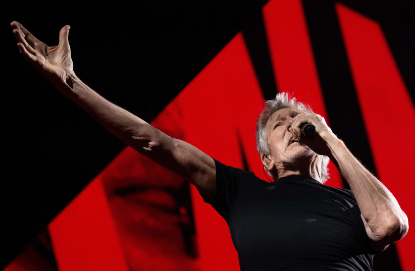  British musician and co-founder of the Pink Floyd band Roger Waters performs on stage at the Accor Arena in Paris, on May 3, 2023. (credit: ANNA KURTH/AFP VIA GETTY IMAGES)