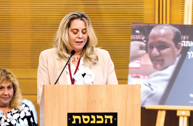  Sharon Levy Balanga, Special Olympics CEO, speaks at the Knesset  (credit: SALI PETEL)