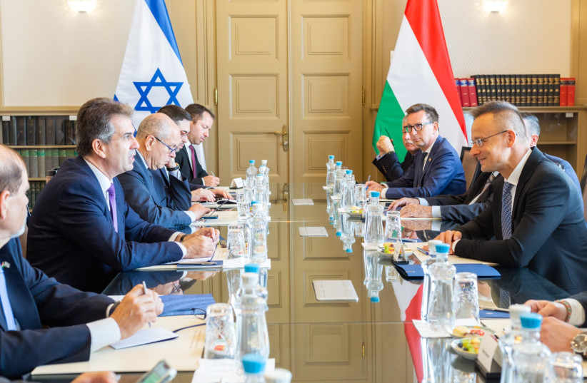  Foreign Minister Eli Cohen seen during his trip to Hungary on May 31, 2023 (credit: ISRAELI EMBASSY IN HUNGARY)