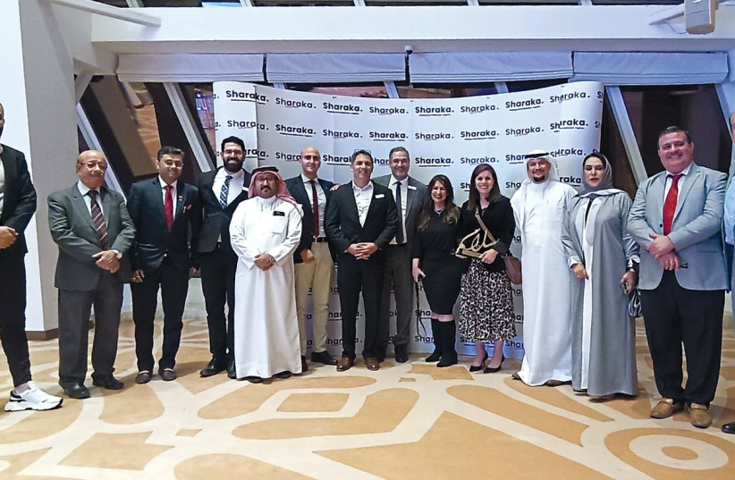  Sharaka co-founder Amit Deri and executive director Dan Feferman attend the launch event of their organization’s Bahrain branch. (credit: Sharaka)