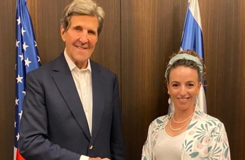   Meeting on June 2, 2023 between US Special Presidential Envoy for Climate John Kerry and Environmental Protection Minister Idit Silman (credit: Environmental Protection Ministry)