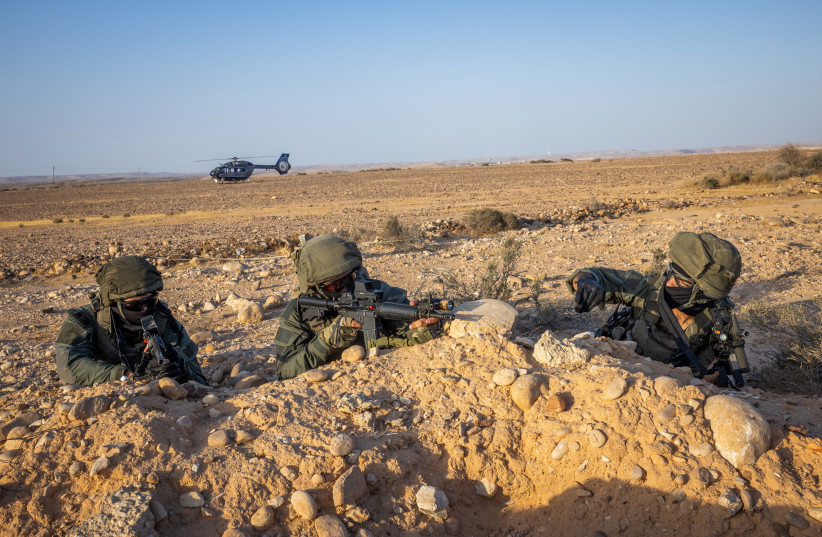  Members of the South Yamas special forces counter-terrorist unit seen during a military operation on the southern Israeli border with Egypt on July 12, 2022.  (credit: NATI SHOHAT/FLASH90)