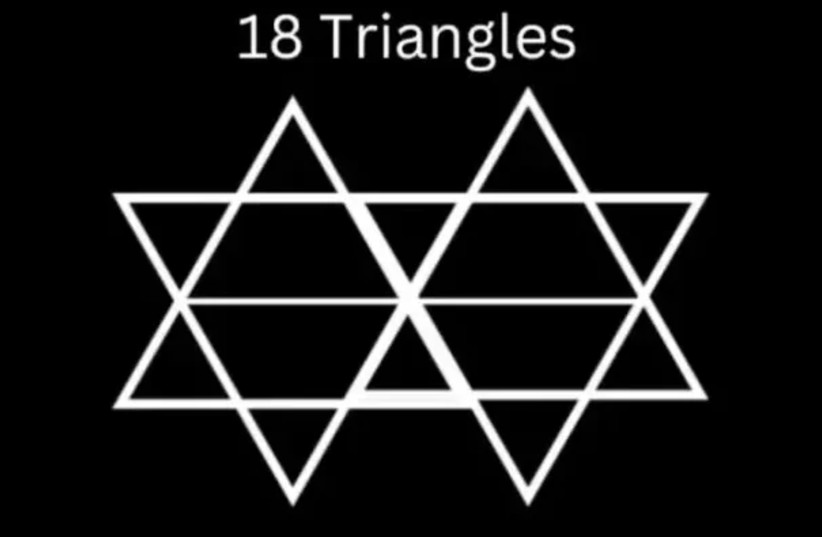  How many triangles are there in this drawing? (credit: MAARIV/TIKTOK)