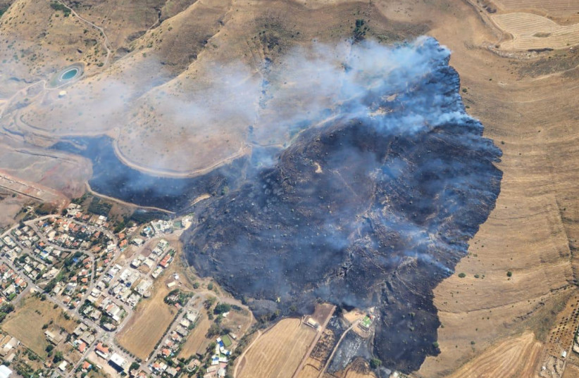  A wildfire on Mount Yavne'el. June 5, 2023. (credit: ISRAEL FIRE AND RESUCE SERVICES)