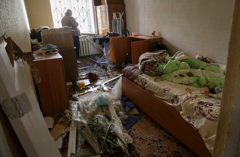  A view shows destroyed room in an apartment building damaged by a Russian drone strike, amid Russia's attack on Ukraine, in Odesa, Ukraine June 10, 2023. (credit: REUTERS/Serhii Smolientsev)